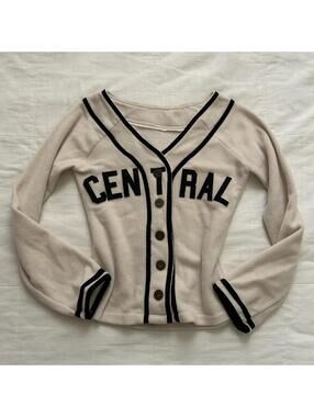 D.i.a. Cream & black baseball jersey top Size XS